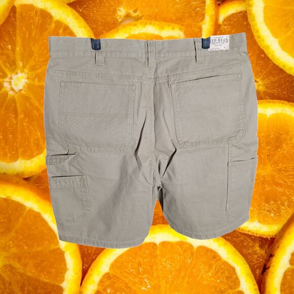 NWT Red Head Brand Co Men's Beige RH Canvas Cargo Shorts Size 38 - Picture 2 of 5